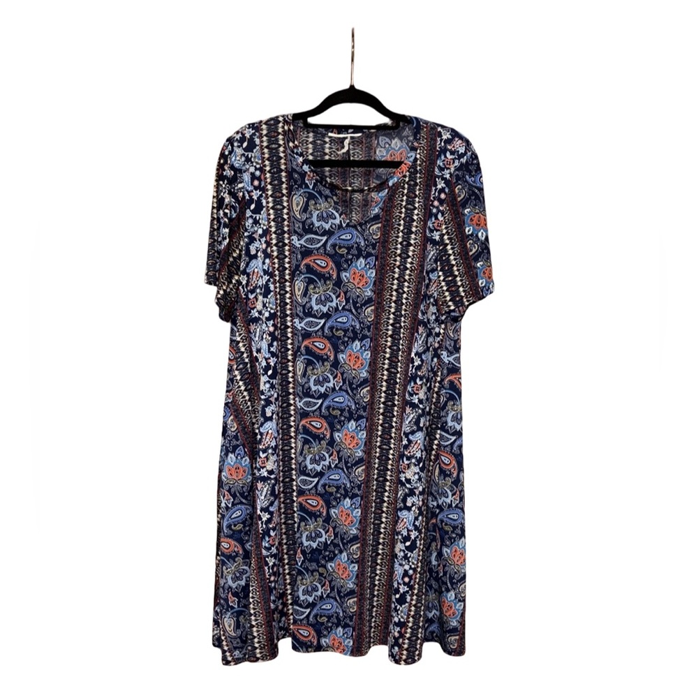 🏡 Malibu Touch Floral Dress - Blue - Size L-XL
